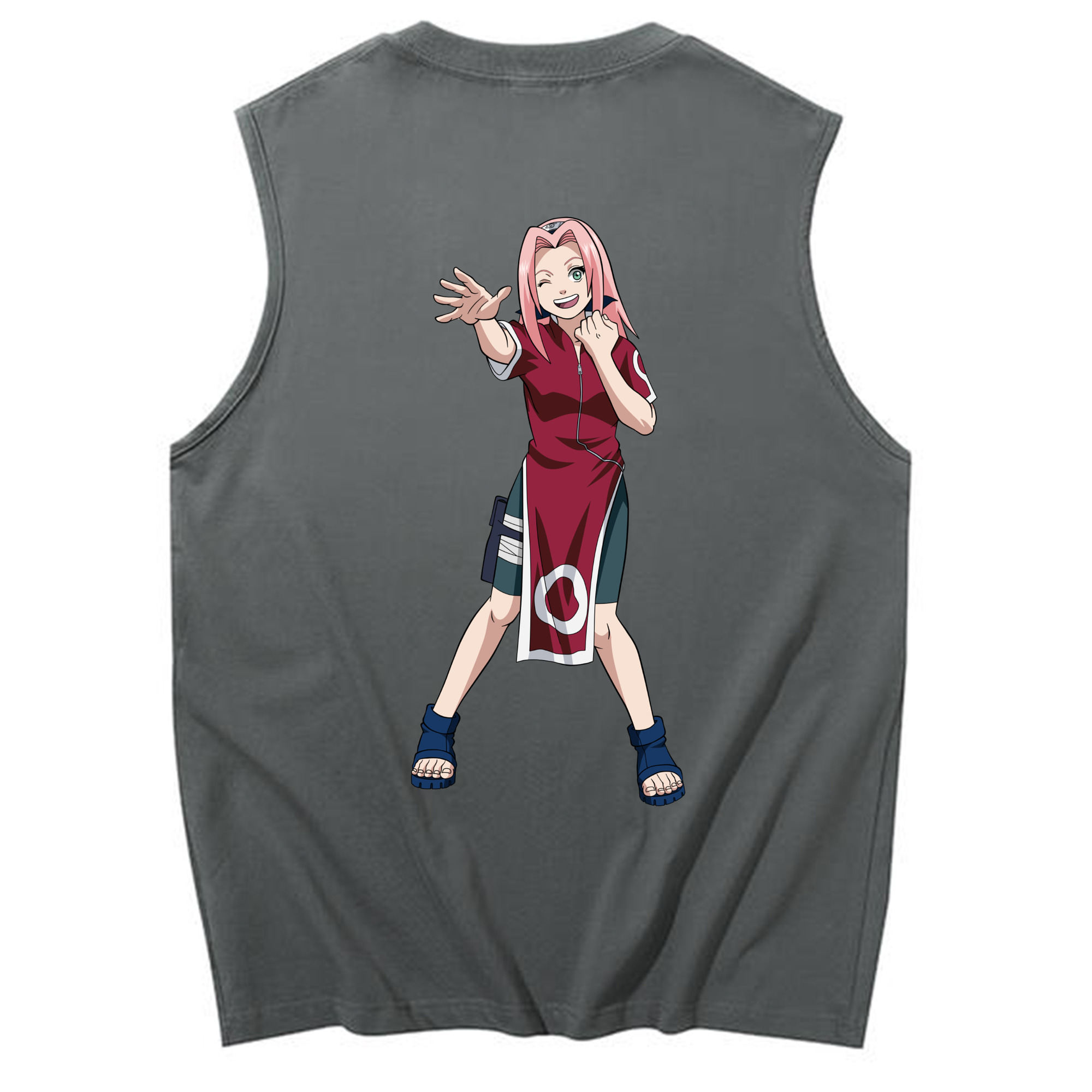 （画像用） NARUTO -ナルト- 春野サクラ Haruno Sakura コットン100％タンクトップ（背面プリント）